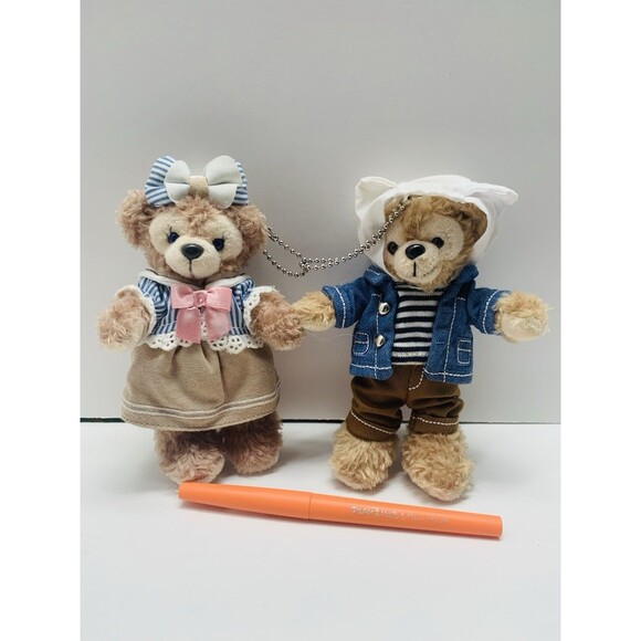 Tokyo Disney Sea Duffy & ShellieMay Plush Mascot Keychain Badge Japan 5.5in Rare - Picture 2 of 14